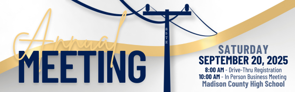 TCEC Annual Meeting - Saturday September 20 at Madison County High School at 10:00 AM 