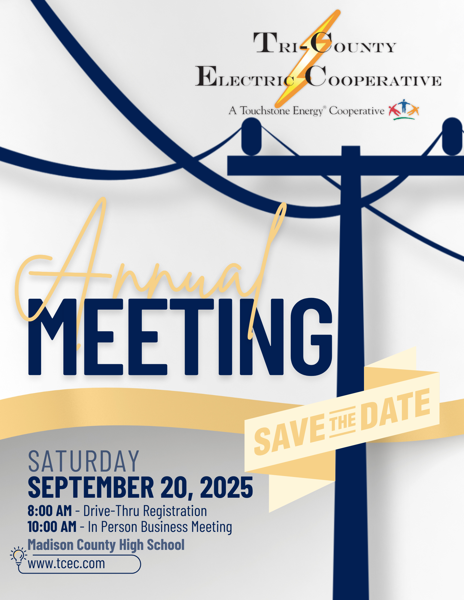 TCEC Annual Meeting - Saturday September 20 at Madison County High School at 10:00 AM 